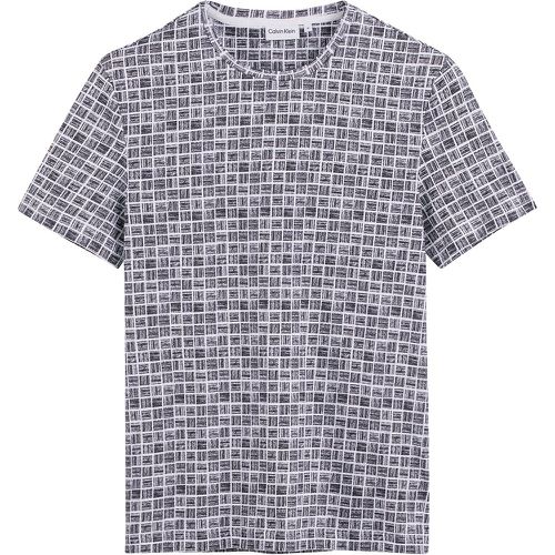 All-Over Print T-Shirt in Cotton with Crew Neck - Calvin Klein - Modalova