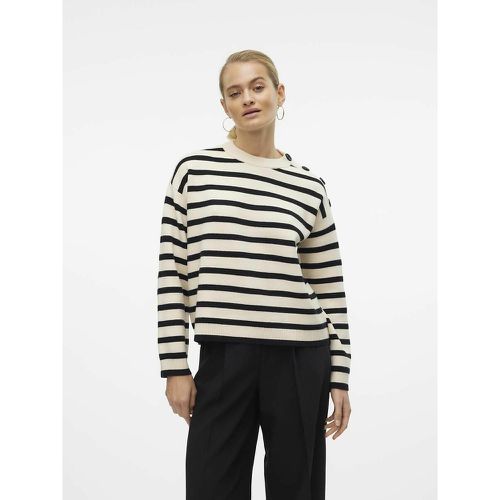 Breton Striped Jumper with Shoulder Button Detail - Vero Moda - Modalova