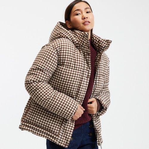 Recycled Hooded Padded Jacket in Mini Check Print - LA REDOUTE COLLECTIONS - Modalova