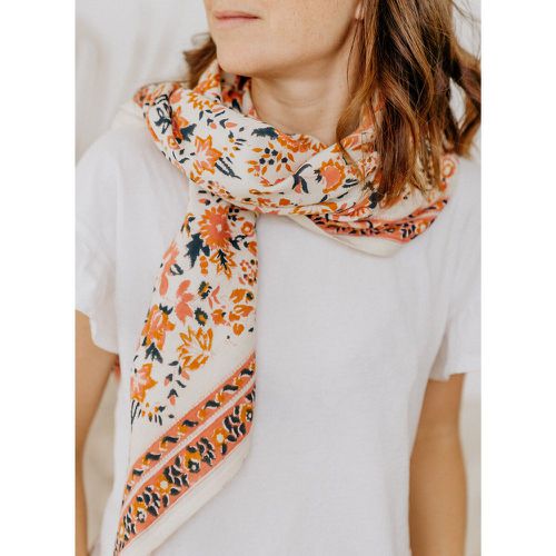 Goa Folk Large Scarf in Printed Cotton - BINDI ATELIER - Modalova