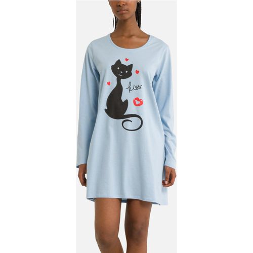 Cotton Long Sleeve Nightshirt - CATSLINE - Modalova