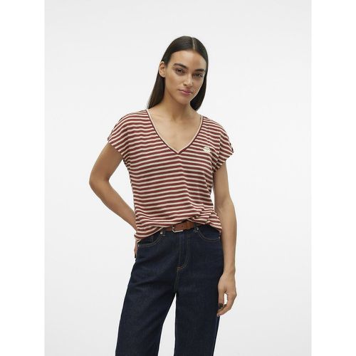 Striped V-Neck T-Shirt - Vero Moda - Modalova