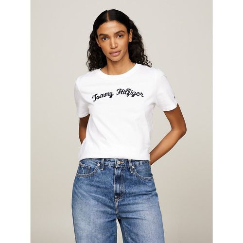 Cotton Crew Neck T-Shirt with Short Sleeves - Tommy Hilfiger - Modalova