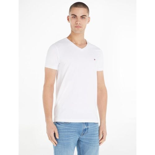 Cotton Slim Fit T-Shirt with V-Neck - Tommy Hilfiger - Modalova