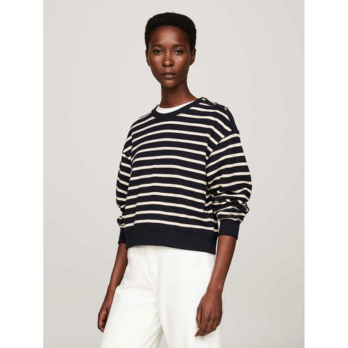 Breton Striped Cotton Sweatshirt with Crew Neck - Tommy Hilfiger - Modalova