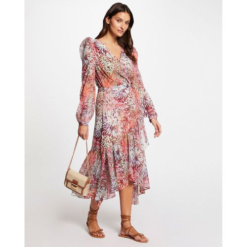 Printed Wrapover Midi Dress - Morgan - Modalova