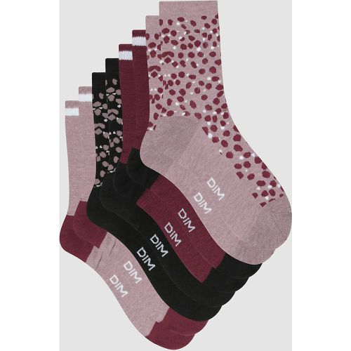 Pack of 4 Pairs of Detailed Crew Socks - Dim - Modalova