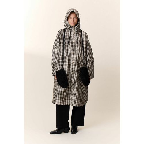 Vannah Hooded Cape with Gingham Check Pattern - LEON & HARPER - Modalova