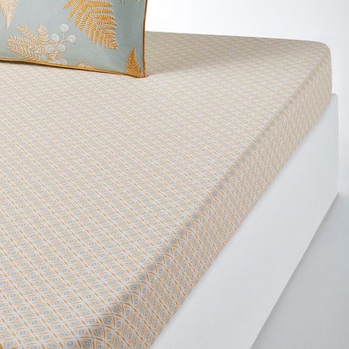 Fougère Graphic 100% Cotton Percale Fitted Sheet - LA REDOUTE INTERIEURS - Modalova