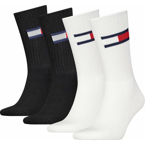 Pack of 4 Pairs of Crew Socks with Flag Logo in Cotton Mix - Tommy Hilfiger - Modalova