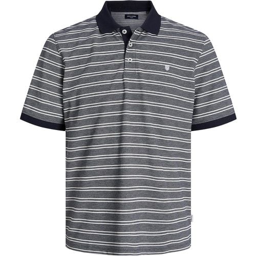 Striped Polo Shirt in Cotton Mix with Short Sleeves - jack & jones - Modalova