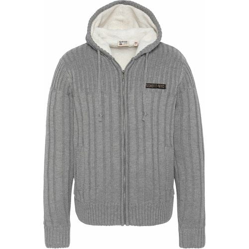 Warm Zip-Up Cardigan with Fleece Lining - Schott - Modalova