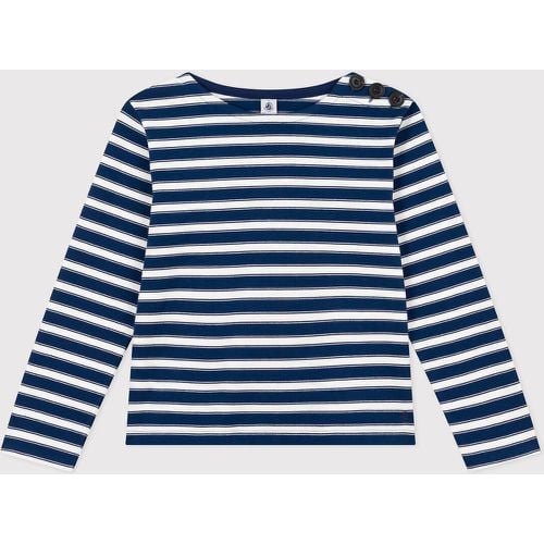 Breton Striped Jumper with Buttoned Shoulder - PETIT BATEAU - Modalova