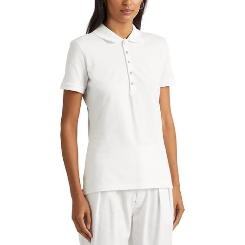 Cotton Polo Shirt with Short Sleeves - Lauren Ralph Lauren - Modalova