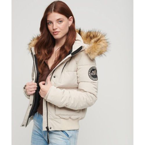 Everest Hooded Bomber Jacket with Faux Fur Trim - Superdry - Modalova