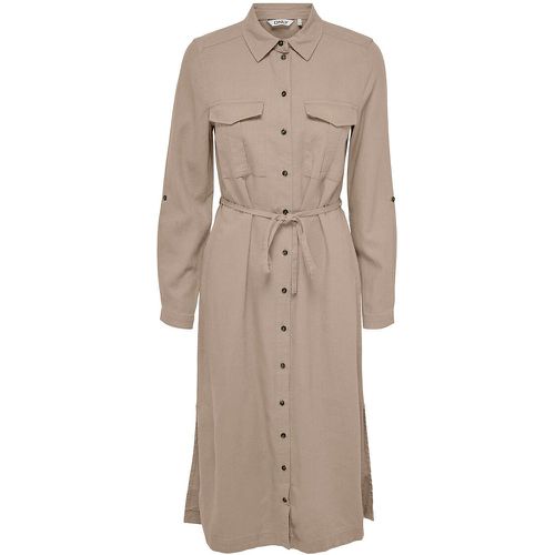 Midi Shirt Dress in Linen Mix with Tie-Waist - Only - Modalova