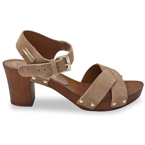 Topino Leather Clog Sandals with Block Heels - LES TROPEZIENNES PAR M BELARBI - Modalova