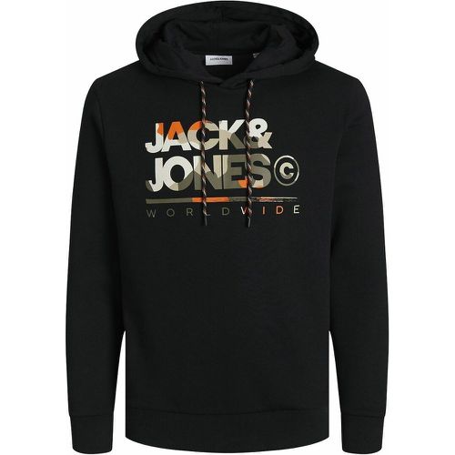 Logo Print Hoodie in Cotton Mix - jack & jones - Modalova