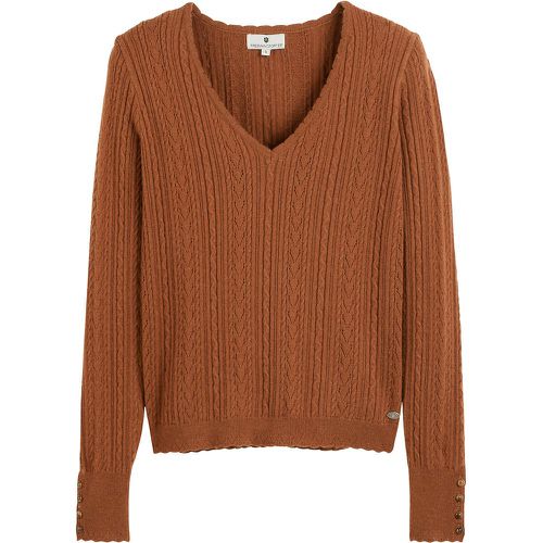 Cable Knit Jumper with V-Neck - FREEMAN T. PORTER - Modalova