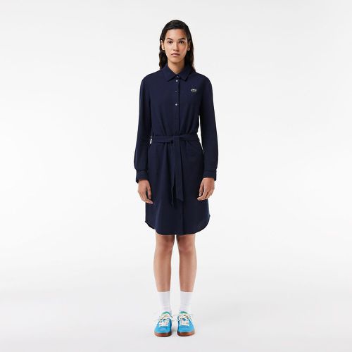 Tie-Waist Shirt Dress in Regular Cotton Pique - Lacoste - Modalova