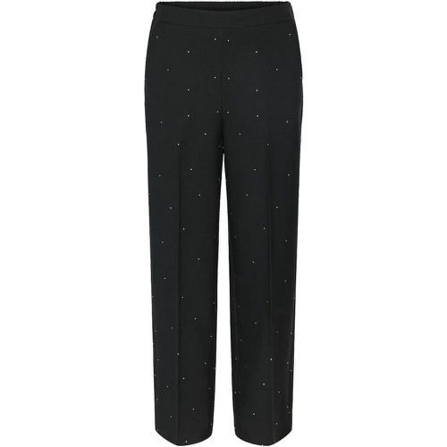 Wide Leg Trousers with High Waist and Diamanté Detailing - Pieces - Modalova