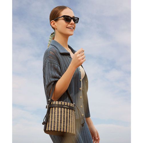 Giove Mini Bucket Bag in Raffia - FURLA - Modalova