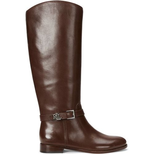 Brooke Riding Boots in Smooth Leather with Flat Heel - Lauren Ralph Lauren - Modalova