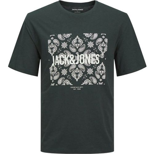 Logo Print Cotton T-Shirt with Crew Neck - jack & jones - Modalova