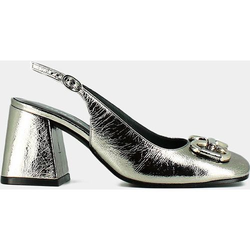 Double Metallic Leather Slingbacks - JONAK - Modalova