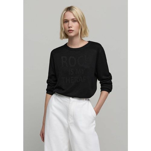 Slogan Print Jumper with Crew Neck - IKKS - Modalova