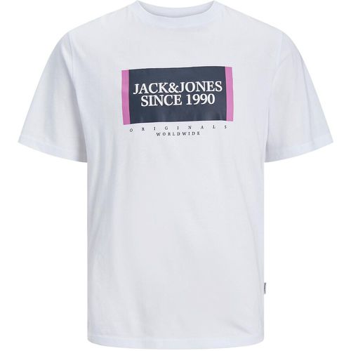 Logo Print T-Shirt in Organic Cotton with Crew Neck - jack & jones - Modalova