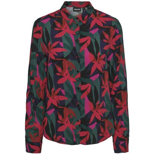 Printed Long Sleeve Shirt - Pieces - Modalova