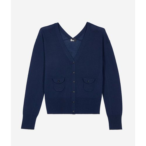 Wool V-Neck Cardigan with Button Fastening - THE KOOPLES - Modalova