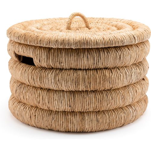 Marilo Round Braided Banana Bark Basket with Lid - AM.PM - Modalova