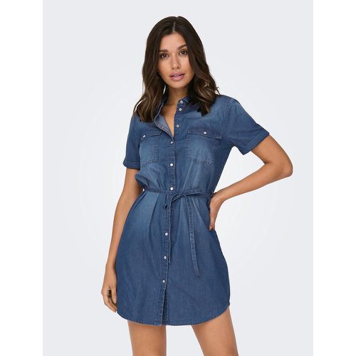 Denim Shirt Dress with Short Sleeves - JDY - Modalova