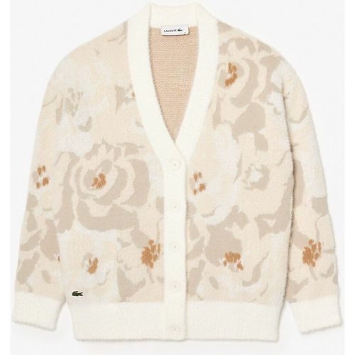 Floral Print Cardigan with V-Neck - Lacoste - Modalova