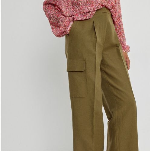 Wide Leg Trousers in Cotton/Linen with Utility Pockets, Length 30" - LA REDOUTE COLLECTIONS - Modalova