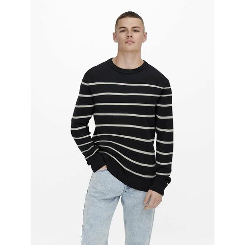 Breton Striped Jumper in Cotton Mix and Regular Fit - Only & Sons - Modalova