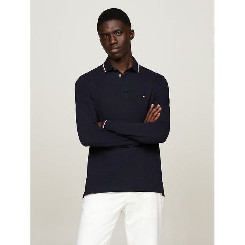 Cotton Polo Shirt with Contrasting Collar and Long Sleeves - Tommy Hilfiger - Modalova