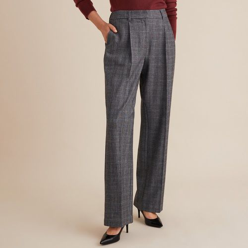 Recycled Wide Leg Trousers in Check Print with High Waist, Length 31.5" - Anne weyburn - Modalova