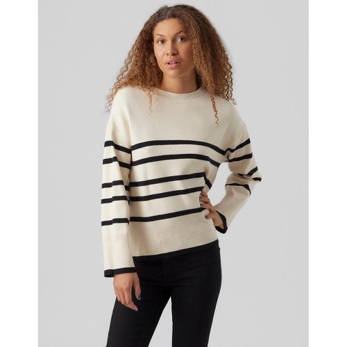 Striped Crew Neck Jumper in Fine Knit - Vero Moda - Modalova