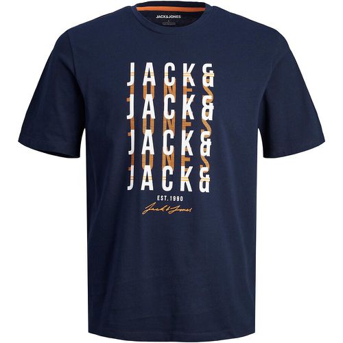 Logo Print Cotton T-Shirt with Crew Neck - jack & jones - Modalova