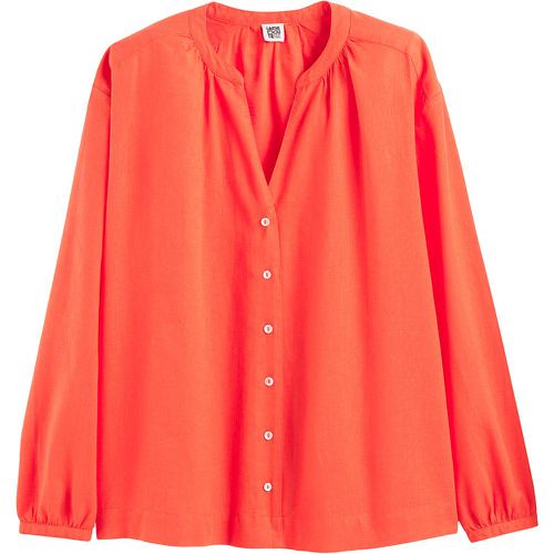 Linen/Cotton Oversize Blouse with Grandad Collar - LA REDOUTE COLLECTIONS - Modalova