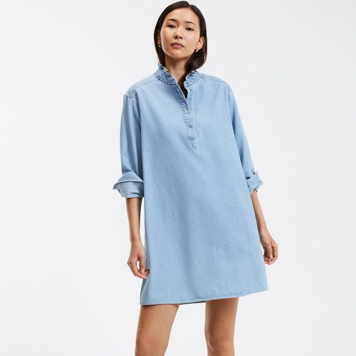 Denim Mini Dress with Ruffled Collar - LA REDOUTE COLLECTIONS - Modalova