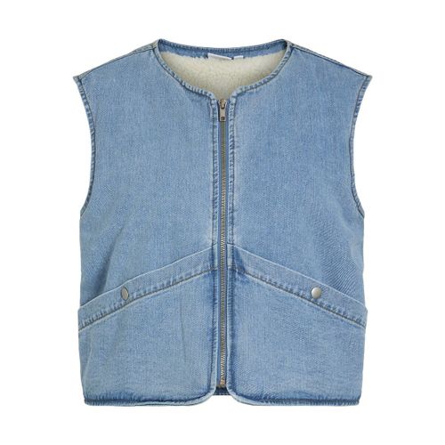 Sleeveless Denim Jacket with Interior Lining - Vila - Modalova