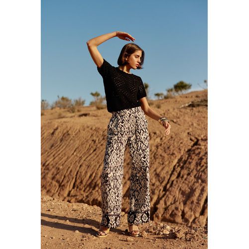 Phara Wide Leg Trousers in Graphic Print Cotton Mix - LA PETITE ETOILE - Modalova