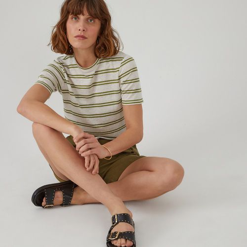 Striped Linen T-Shirt with Crew Neck - LA REDOUTE COLLECTIONS - Modalova