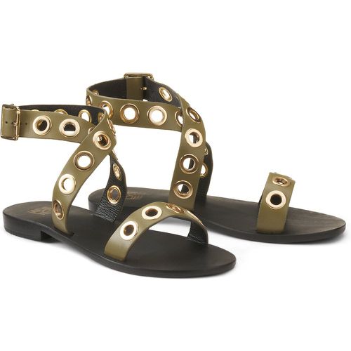 Leather Eyelet Sandals with Ankle Strap - LA REDOUTE COLLECTIONS - Modalova