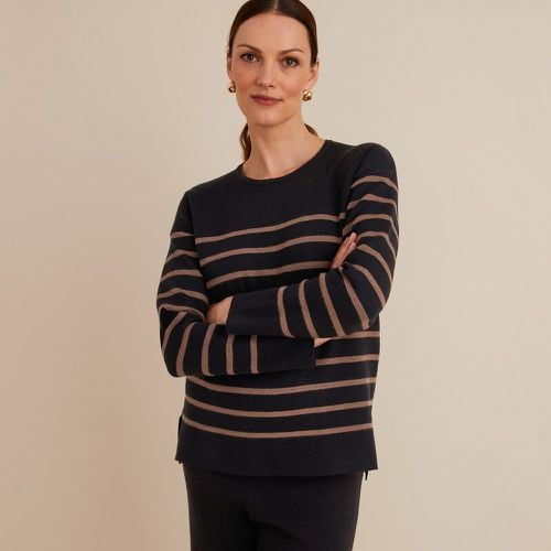 Striped Crew Neck Jumper in Fine Knit - Anne weyburn - Modalova