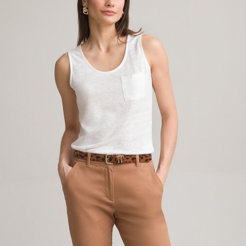 Linen Vest Top with Crew Neck - Anne weyburn - Modalova